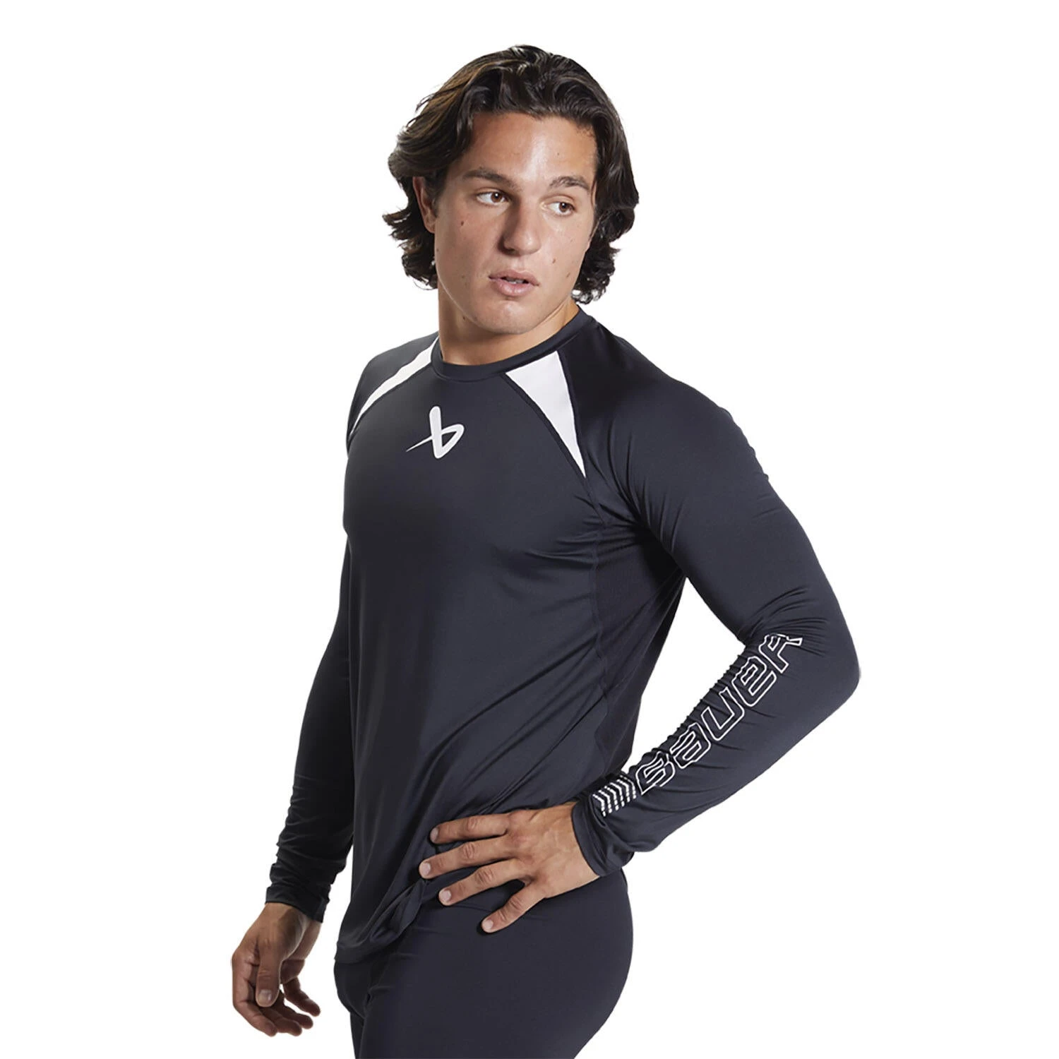 Bauer Performance Long Sleeve Youth Baselayer Top - Black 3 Bauer Performance Long Sleeve Youth Baselayer Top - Black