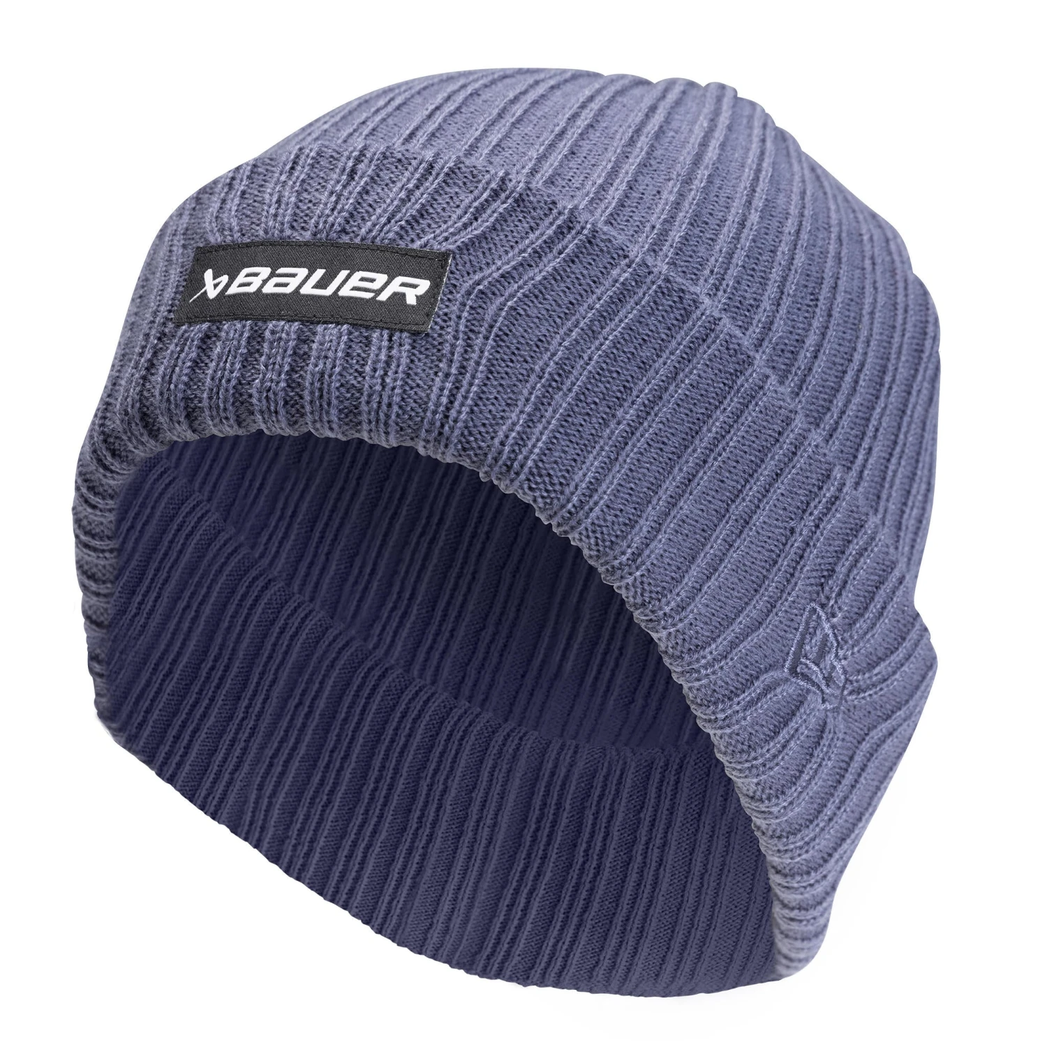 Bauer New Era Adult Ribbed Toque With Patch - Blue 3 Bauer New Era Adult Ribbed Toque With Patch - Blue